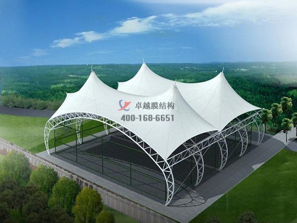 三門峽門球場雨棚網(wǎng)球場膜結(jié)構(gòu)頂棚罩棚設計施工安裝 　　