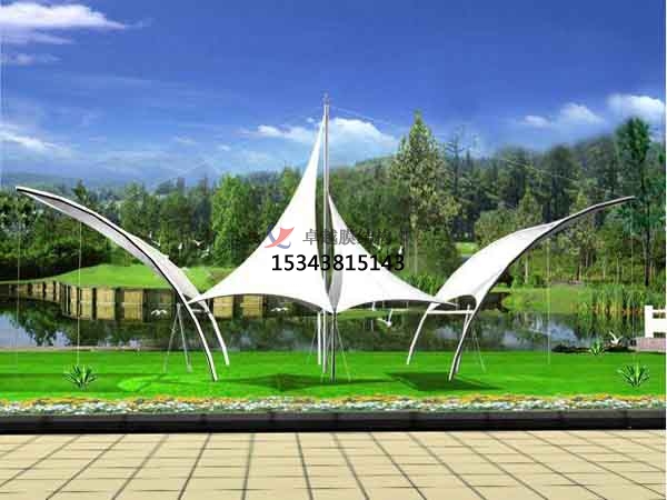 許昌商業(yè)廣場(chǎng)張拉膜結(jié)構(gòu)景觀棚/雨棚設(shè)計(jì)搭建